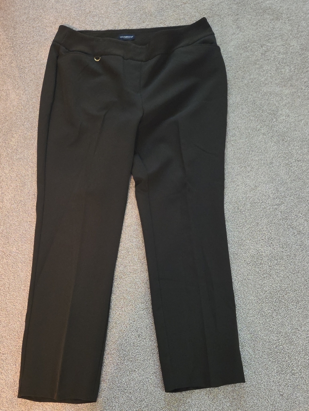Liz Claiborne Black Straight-Leg Dress Trousers